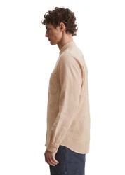Marc O'Polo DENIM Langarmhemd Bio-Baumwoll-Twill Khaki/Braun/Beige