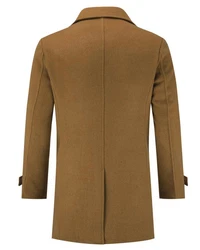 Allthemen Wollmantel Herren Mittellang Zweireihig Braun/Khaki/Beige