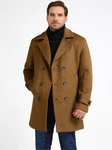 Allthemen Wollmantel Herren Mittellang Zweireihig Braun/Khaki/Beige