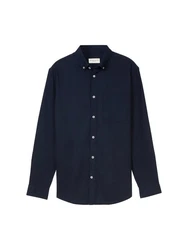 TOM TAILOR Langarmhemd T-Shirt Dunkelblau/Hellblau/Blau