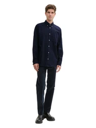 TOM TAILOR Langarmhemd T-Shirt Dunkelblau/Hellblau/Blau