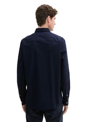 TOM TAILOR Langarmhemd T-Shirt Dunkelblau/Hellblau/Blau