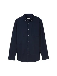 TOM TAILOR Langarmhemd T-Shirt Dunkelblau/Hellblau/Blau
