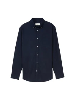 TOM TAILOR Langarmhemd T-Shirt Dunkelblau/Hellblau/Blau