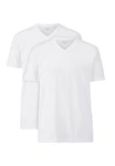MARVELIS V-Shirt T-Shirt Doppelpack V-Ausschnitt Weiß/Creme/Grau/Dunkelblau