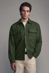 Next Blusenjacke Hemdjacke mit zwei Taschen Dunkelgrün/Grün