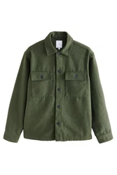 Next Blusenjacke Hemdjacke mit zwei Taschen Dunkelgrün/Grün