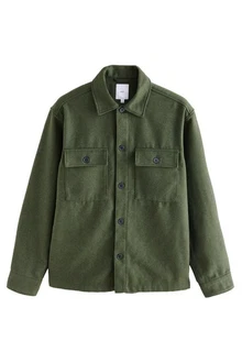Next Blusenjacke Hemdjacke mit zwei Taschen Dunkelgrün/Grün