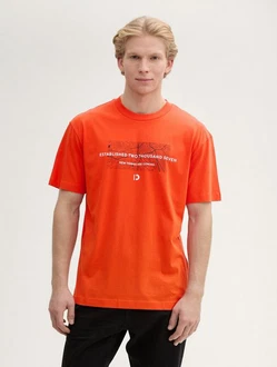 TOM TAILOR Denim T-Shirt (Relaxed Fit) Orange