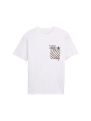 TOM TAILOR Denim T-Shirt mit Foto-Print Weiß/Creme