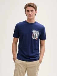TOM TAILOR Denim T-Shirt mit Foto-Print Dunkelblau
