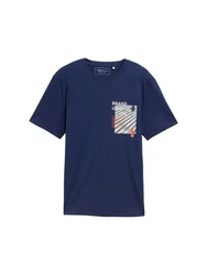 TOM TAILOR Denim T-Shirt mit Foto-Print Dunkelblau