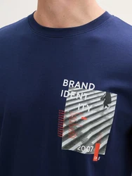 TOM TAILOR Denim T-Shirt mit Foto-Print Dunkelblau