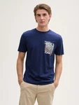 TOM TAILOR Denim T-Shirt mit Foto-Print Dunkelblau