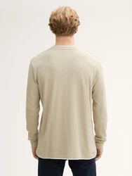 TOM TAILOR Denim T-Shirt 2-in-1 Langarmshirt Khaki/Beige