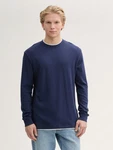 TOM TAILOR Denim T-Shirt 2-in-1 Langarmshirt Dunkelblau/Blau/Hellblau