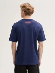 TOM TAILOR Denim T-Shirt (Relaxed Fit) Dunkelblau/Hellblau/Lila