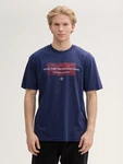 TOM TAILOR Denim T-Shirt (Relaxed Fit) Dunkelblau/Hellblau/Lila