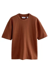 Next T-Shirt aus schwerem Stoff Braun/Orange/Dunkelbraun