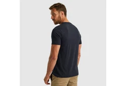 PME LEGEND T-Shirt Short Sleeve R-Neck Frontprint Dunkelblau/Braun/Gelb