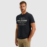 PME LEGEND T-Shirt Short Sleeve R-Neck Frontprint Dunkelblau/Braun/Gelb