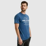 PME LEGEND T-Shirt Short Sleeve R-Neck Frontprint Blau