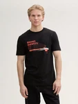 TOM TAILOR Denim T-Shirt mit Foto-Print Schwarz/Creme