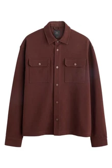 Next Jersey-Hemdjacke mit Struktur (1-St) Braun/Dunkelrot/Rot/Dunkelbraun/Bordeaux
