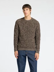 SELECTED HOMME Rundhalspullover SLHVINCE LS KNIT BUBBLE CREW NECK Braun/Grau/Dunkelgrün/Khaki/Dunkelbraun/Rosa/Rot