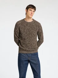 SELECTED HOMME Rundhalspullover SLHVINCE LS KNIT BUBBLE CREW NECK Braun/Grau/Dunkelgrün/Khaki/Dunkelbraun/Rosa/Rot