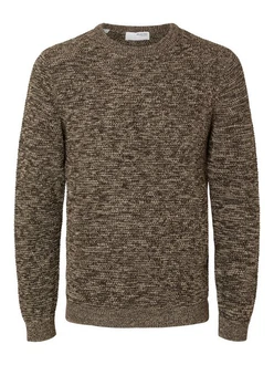 SELECTED HOMME Rundhalspullover SLHVINCE LS KNIT BUBBLE CREW NECK