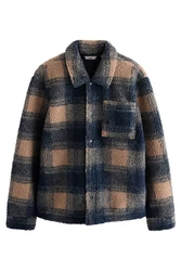 Next Fleecejacke Fleece-Hemdjacke mit Print Hellblau/Dunkelblau/Blau