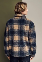 Next Fleecejacke Fleece-Hemdjacke mit Print Hellblau/Dunkelblau/Blau