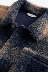 Next Fleecejacke Fleece-Hemdjacke mit Print Hellblau/Dunkelblau/Blau