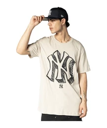 T-Shirt New York Yankees T-Shirt Beige Baumwolle