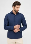 Eterna Langarmhemd MODERN FIT EASY IRON Dunkelblau/Blau