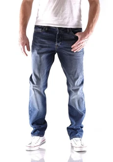 JACK & JONES Tim Original Slim Fit Herren Jeans Blau/Hellblau