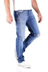 JACK & JONES Tim Original Slim Fit Herren Jeans Blau/Hellblau