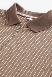 Next Poloshirt mit vertikalen Streifen Braun/Beige