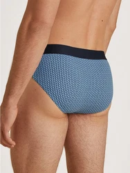CALIDA Slip Cotton Code Design Herren Dunkelblau/Hellblau/Blau