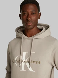 Calvin Klein Jeans Kapuzensweatshirt SEASONAL MONOLOGO REGULAR HOODIE Khaki/Hellgrau/Beige/Grau/Braun