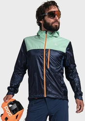 Schöffel Bikerjacke Hybrid Jkt Flow Trail Hellblau/Mischfarben/Dunkelblau/Blau/Grün/Gelb/Türkis
