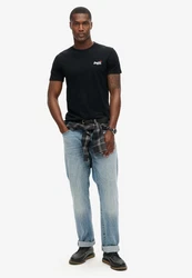 Superdry Rundhalsshirt ESSENTIAL CONTRAST EMB TEE Schwarz