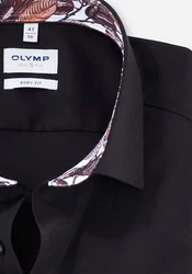 OLYMP Businesshemd Level 5 Schwarz/Dunkelblau/Braun