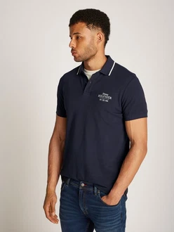 Tommy Hilfiger Poloshirt LEFT CHEST GRAPHIC REG POLO blau Tommy Hilfiger Poloshirt LEFT CHEST GRAPHIC REG POLO blau