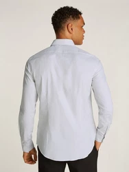 Calvin Klein Businesshemd BUSINESS STRIPE SLIM SHIRT mit Logoprint Hellblau/Grau/Blau