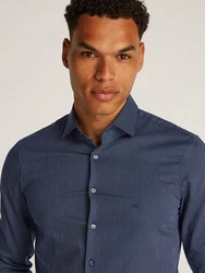 Calvin Klein Businesshemd BUSINESS STRIPE SLIM SHIRT mit Logoprint Dunkelblau/Hellblau