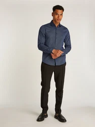 Calvin Klein Businesshemd BUSINESS STRIPE SLIM SHIRT mit Logoprint Dunkelblau/Hellblau