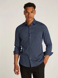 Businesshemd BUSINESS STRIPE SLIM SHIRT mit Logoprint