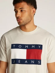Tommy Jeans T-Shirt TJM RLX MELANGE BIG FLAG TEE Khaki